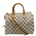 LOUIS VUITTON Speedy 25 Bandouliere Damier Azur Shoulder Bag White