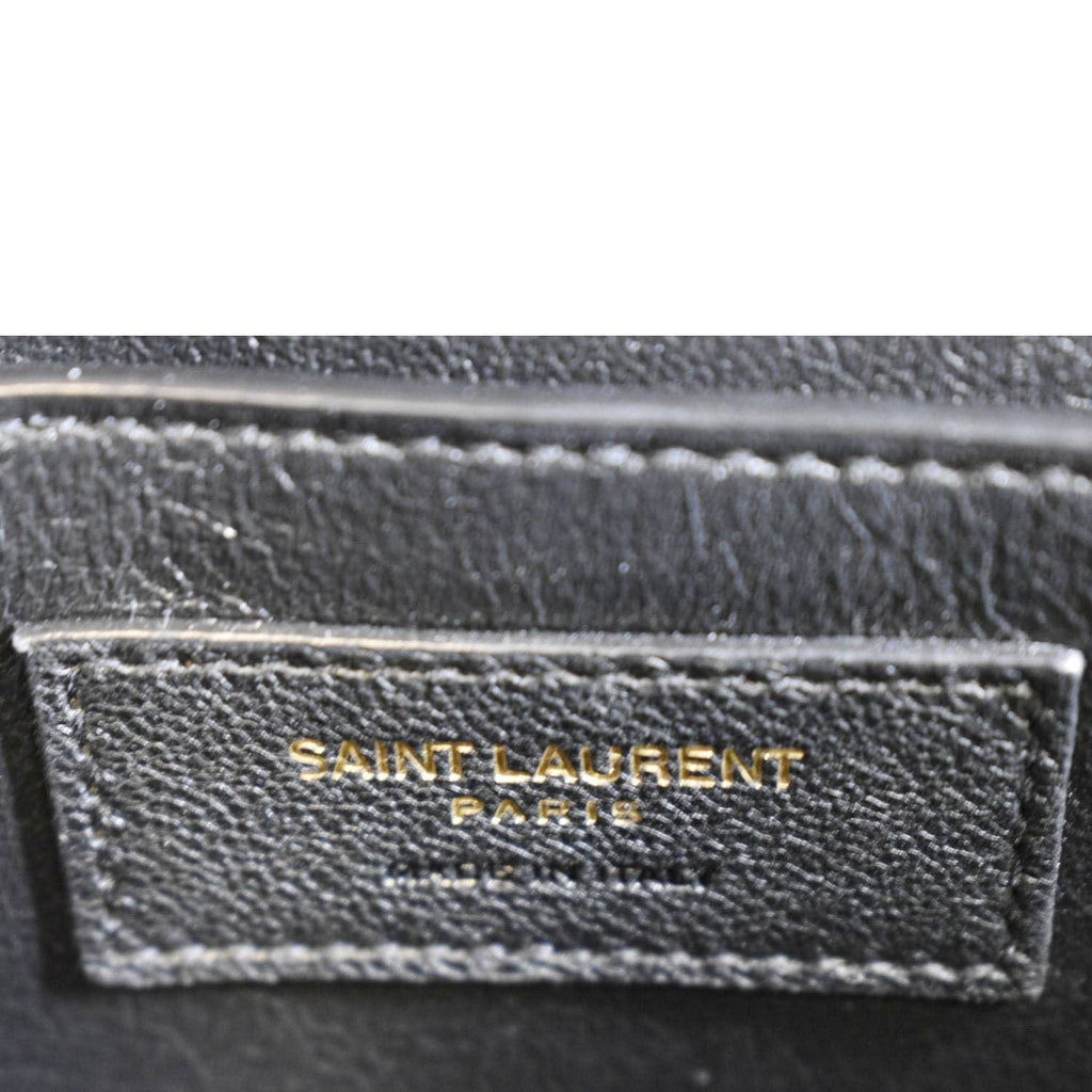 YVES SAINT LAURENT Cassandra Top Handle Leather Shoulder Bag Green