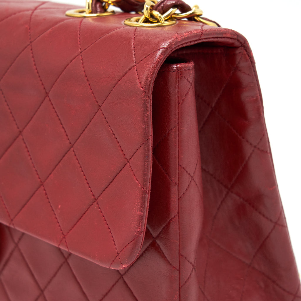 Chanel Vintage Maxi Flap Bag Lambskin Red