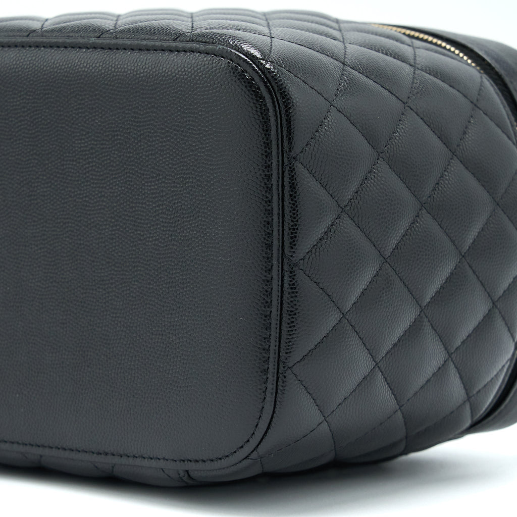 Chanel Top Handle Vanity Case Caviar Black L