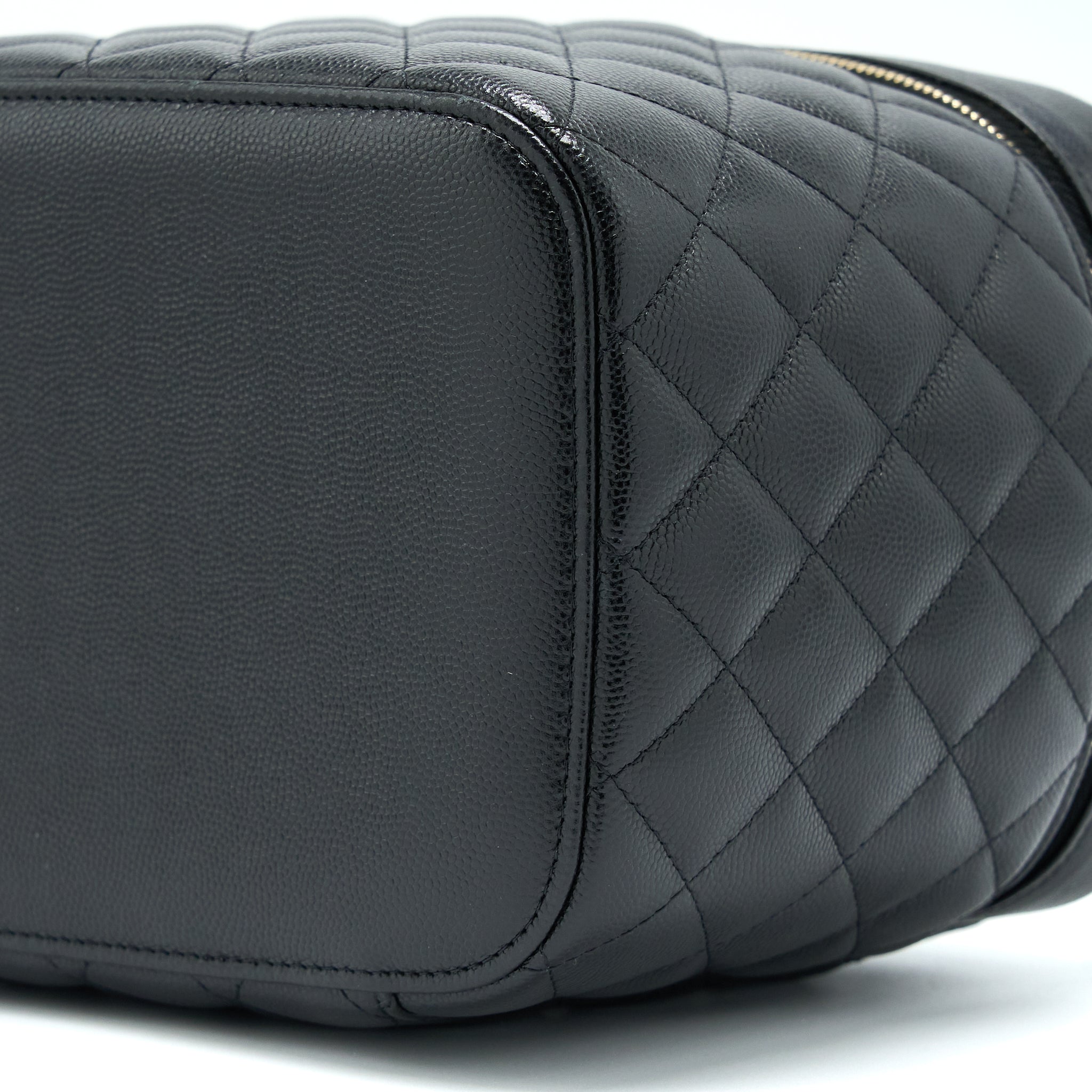 Chanel Top Handle Vanity Case Caviar Black L