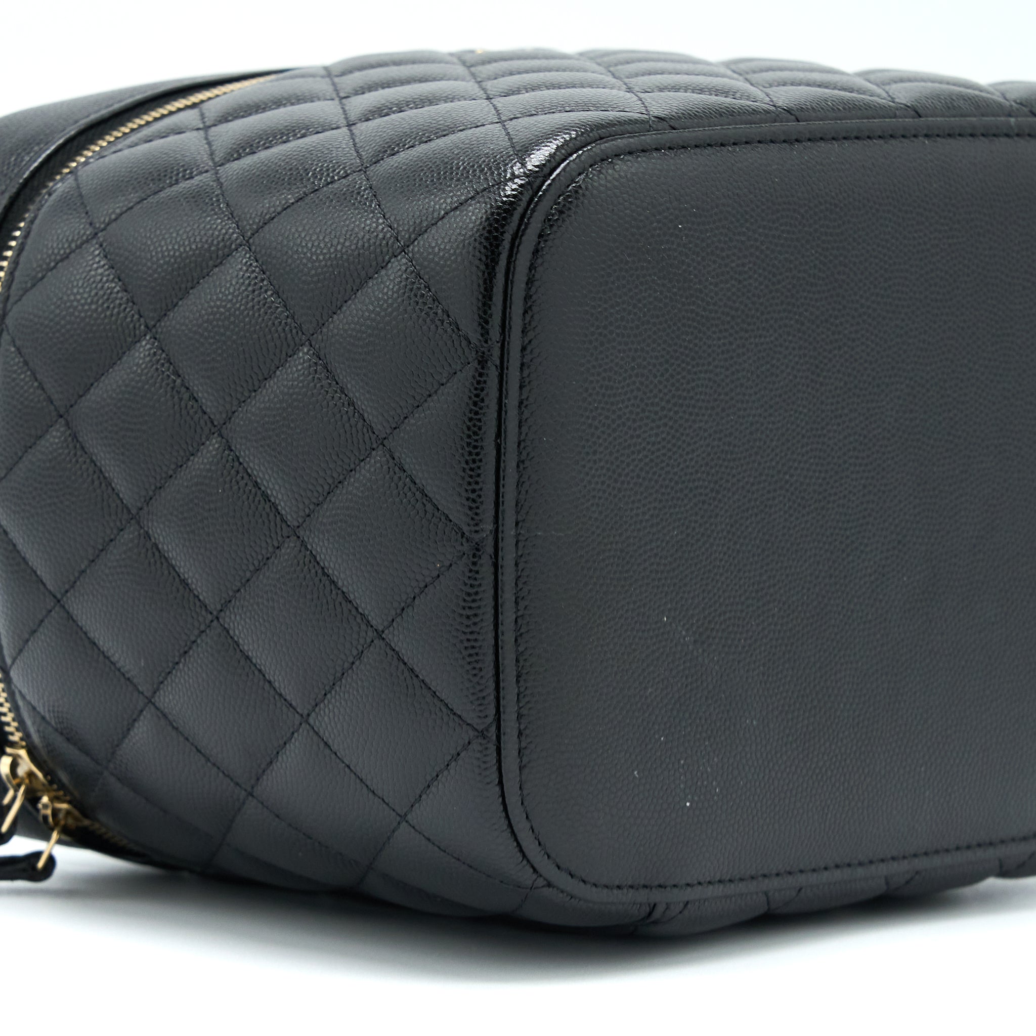 Chanel Top Handle Vanity Case Caviar Black L