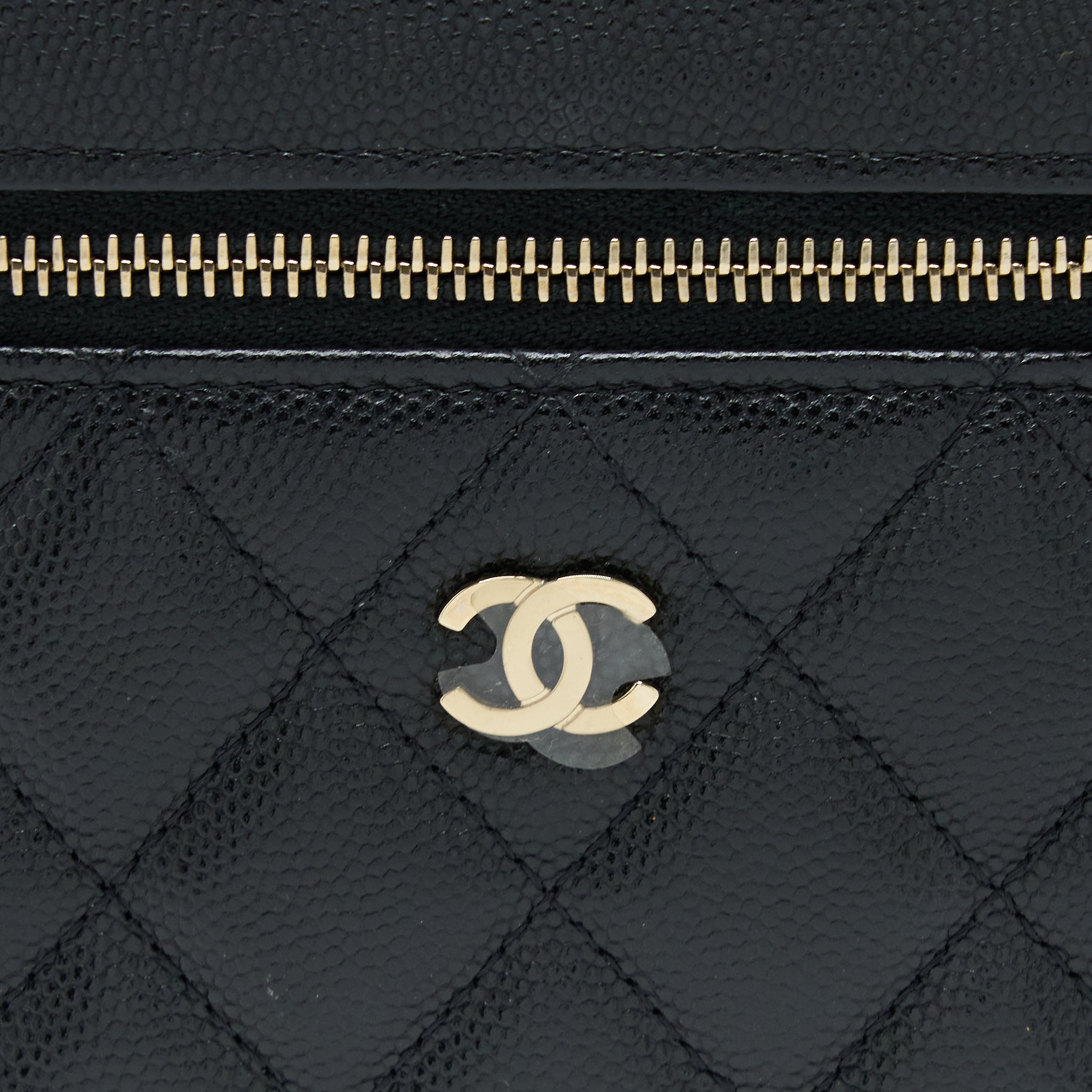 Chanel Top Handle Vanity Case Caviar Black L