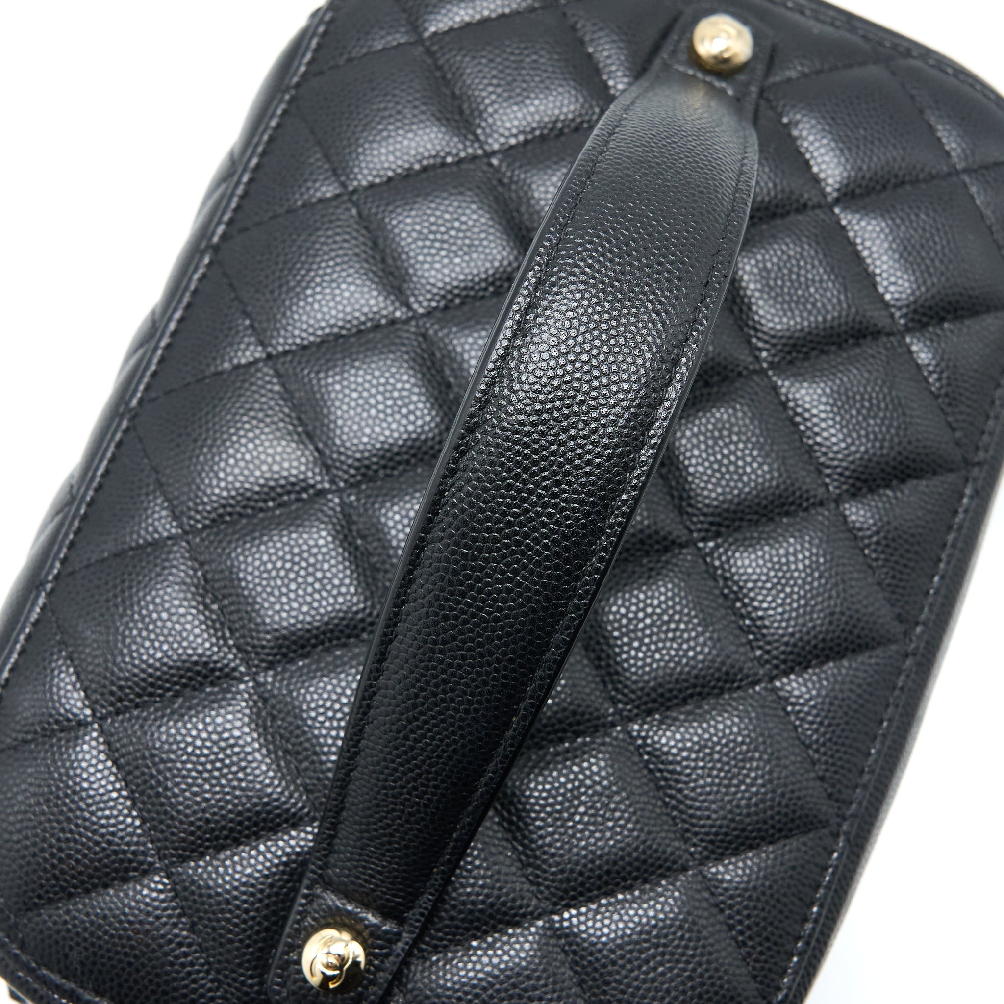 Chanel Top Handle Vanity Case Caviar Black L