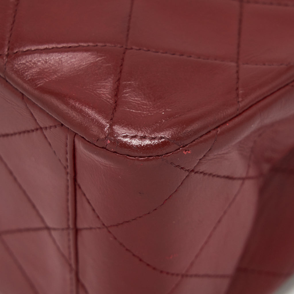Chanel Vintage Maxi Flap Bag Lambskin Red