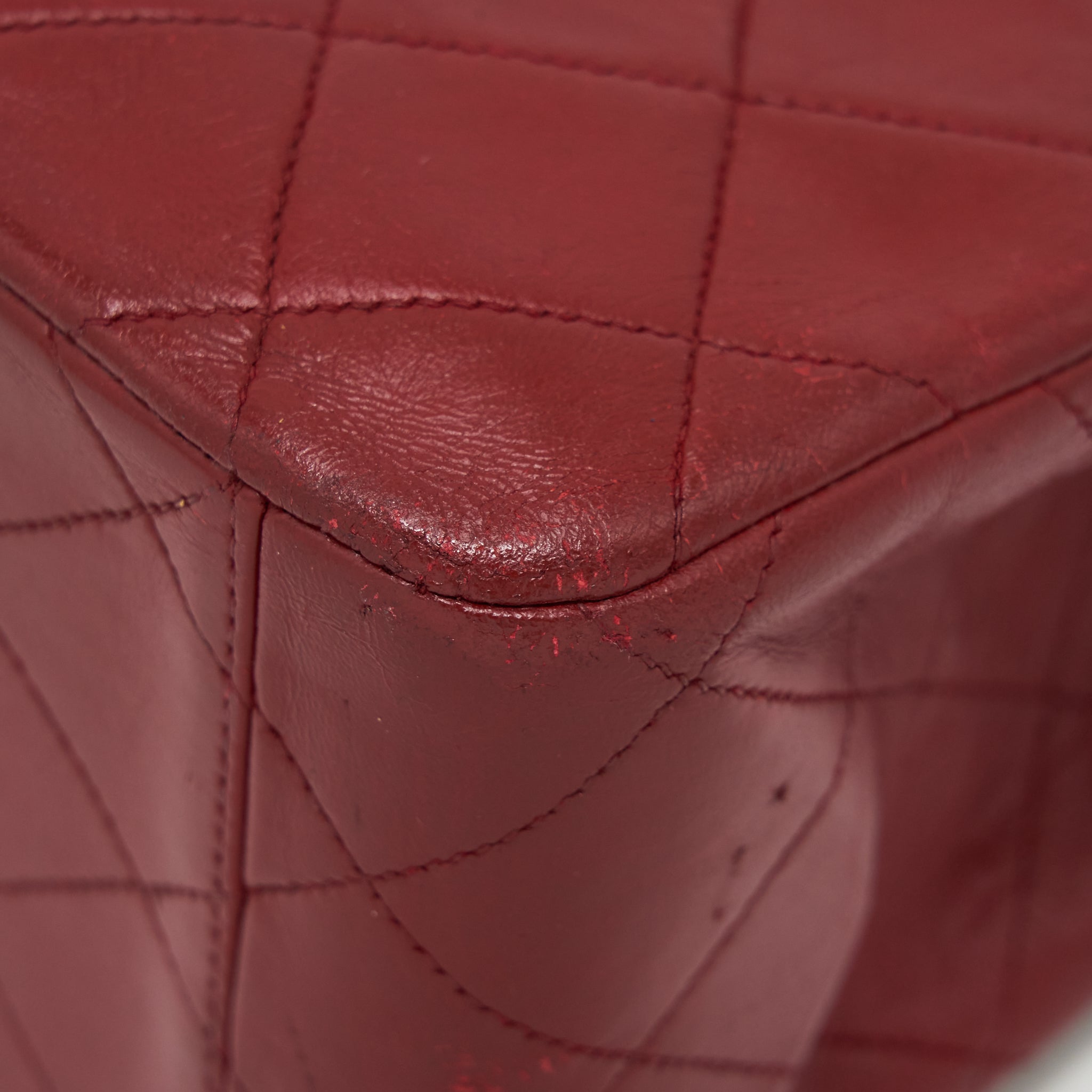 Chanel Vintage Maxi Flap Bag Lambskin Red