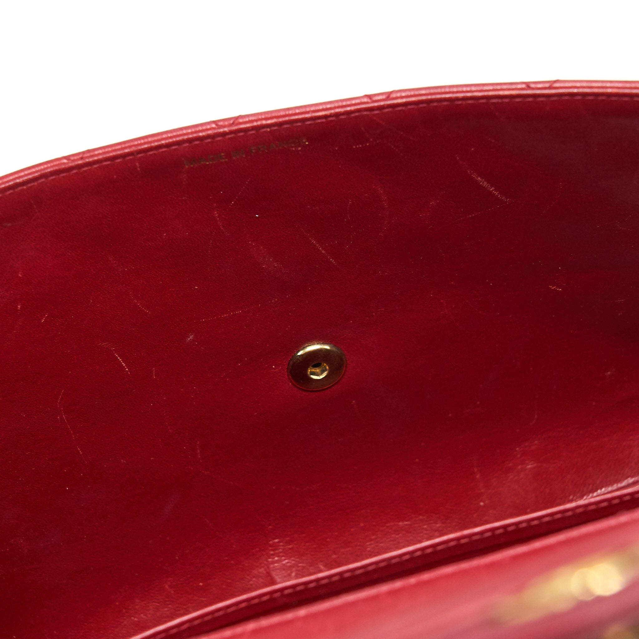 Chanel Vintage Maxi Flap Bag Lambskin Red