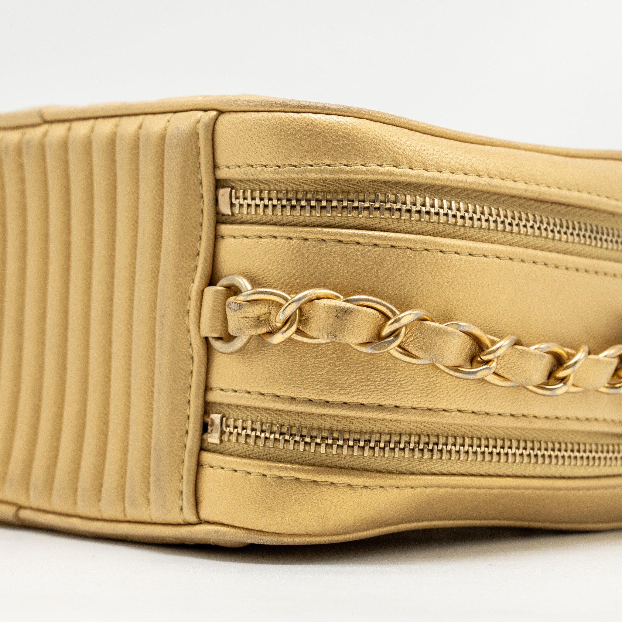 Chanel Coco Boy Camera Bag Lambskin Gold