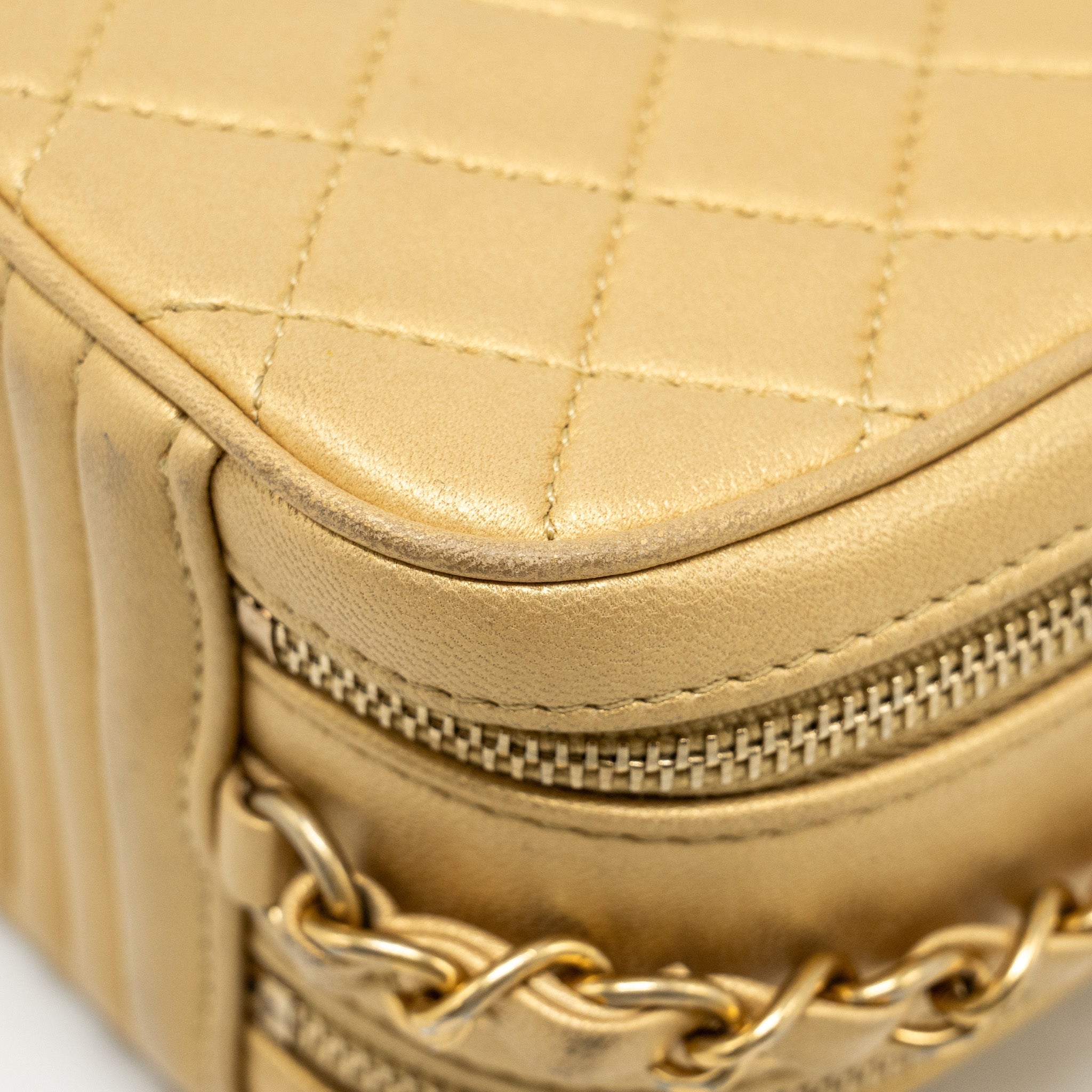 Chanel Coco Boy Camera Bag Lambskin Gold