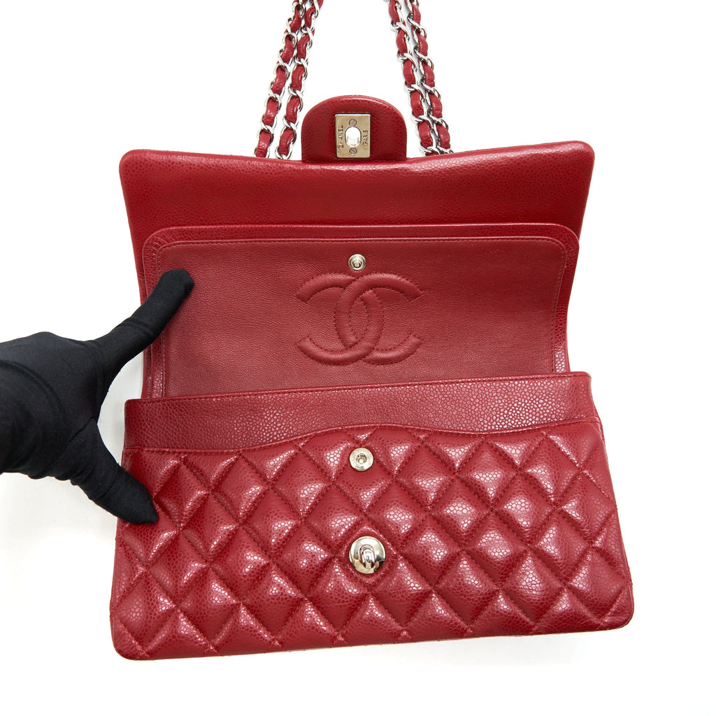 Chanel Medium Classic Double Flap Bag Caviar Red