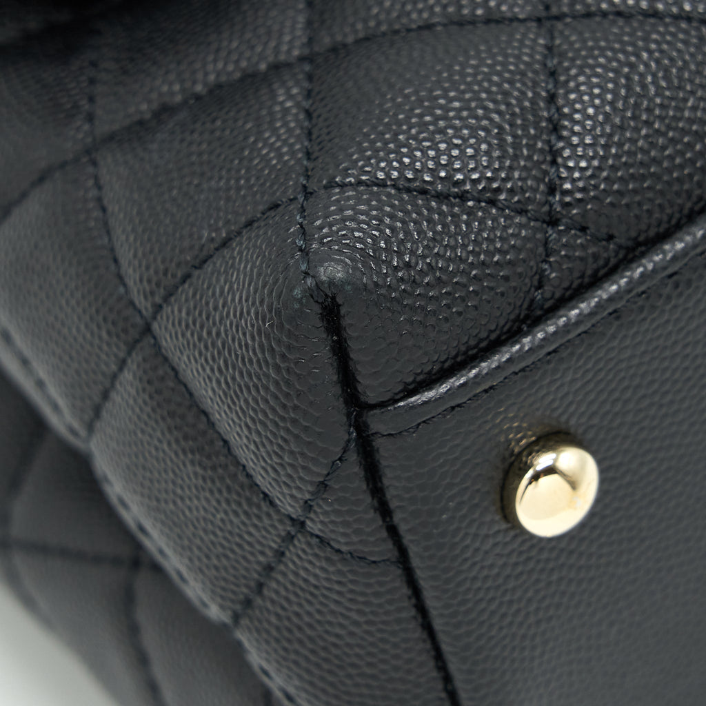 Chanel Medium Coco Handle 28cm Caviar Black L
