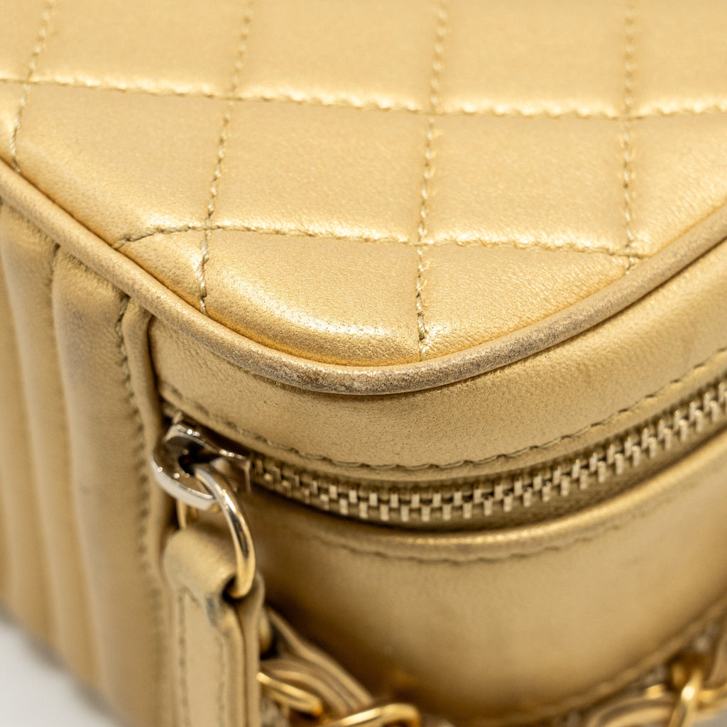 Chanel Coco Boy Camera Bag Lambskin Gold