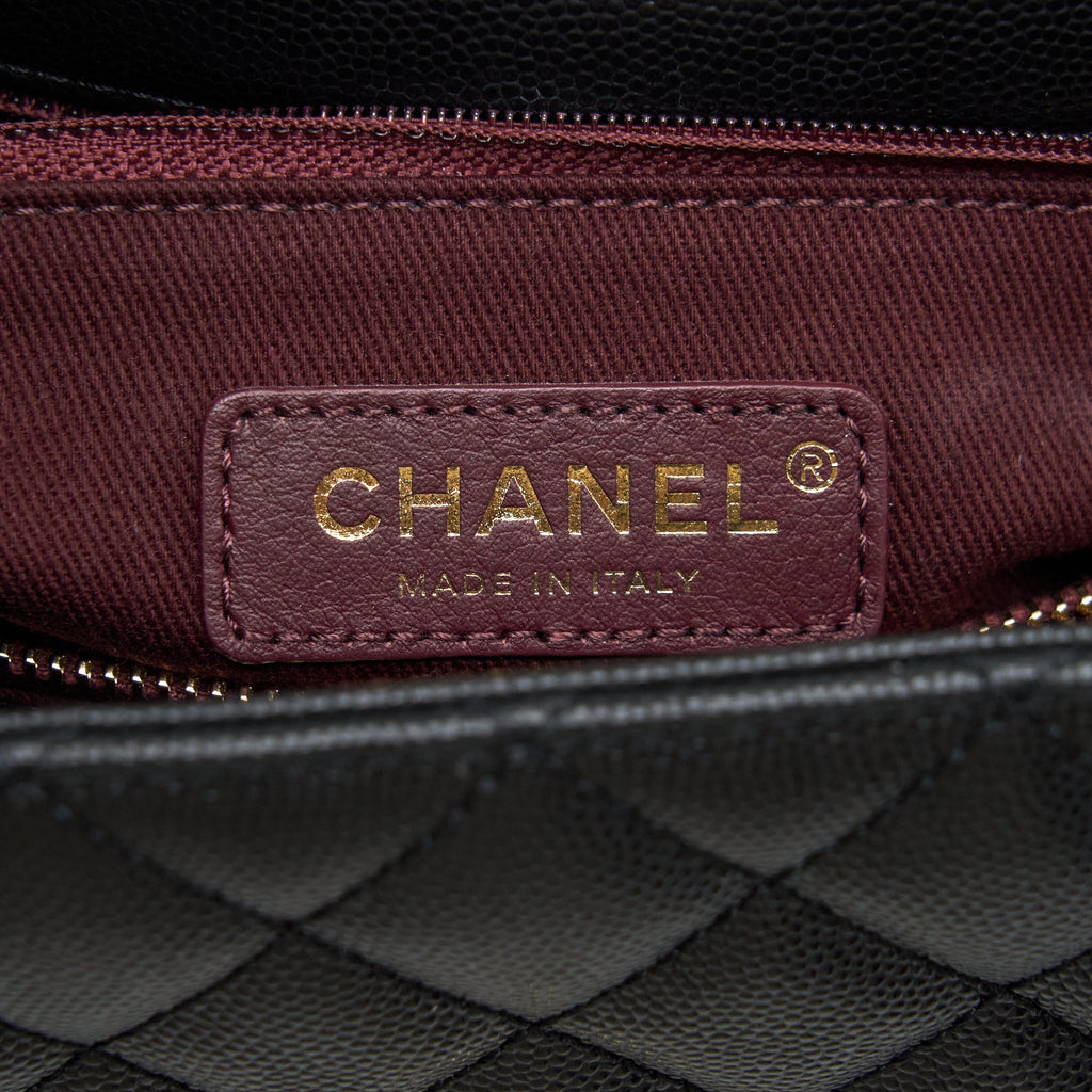 Chanel Medium Coco Handle 28cm Caviar Black L