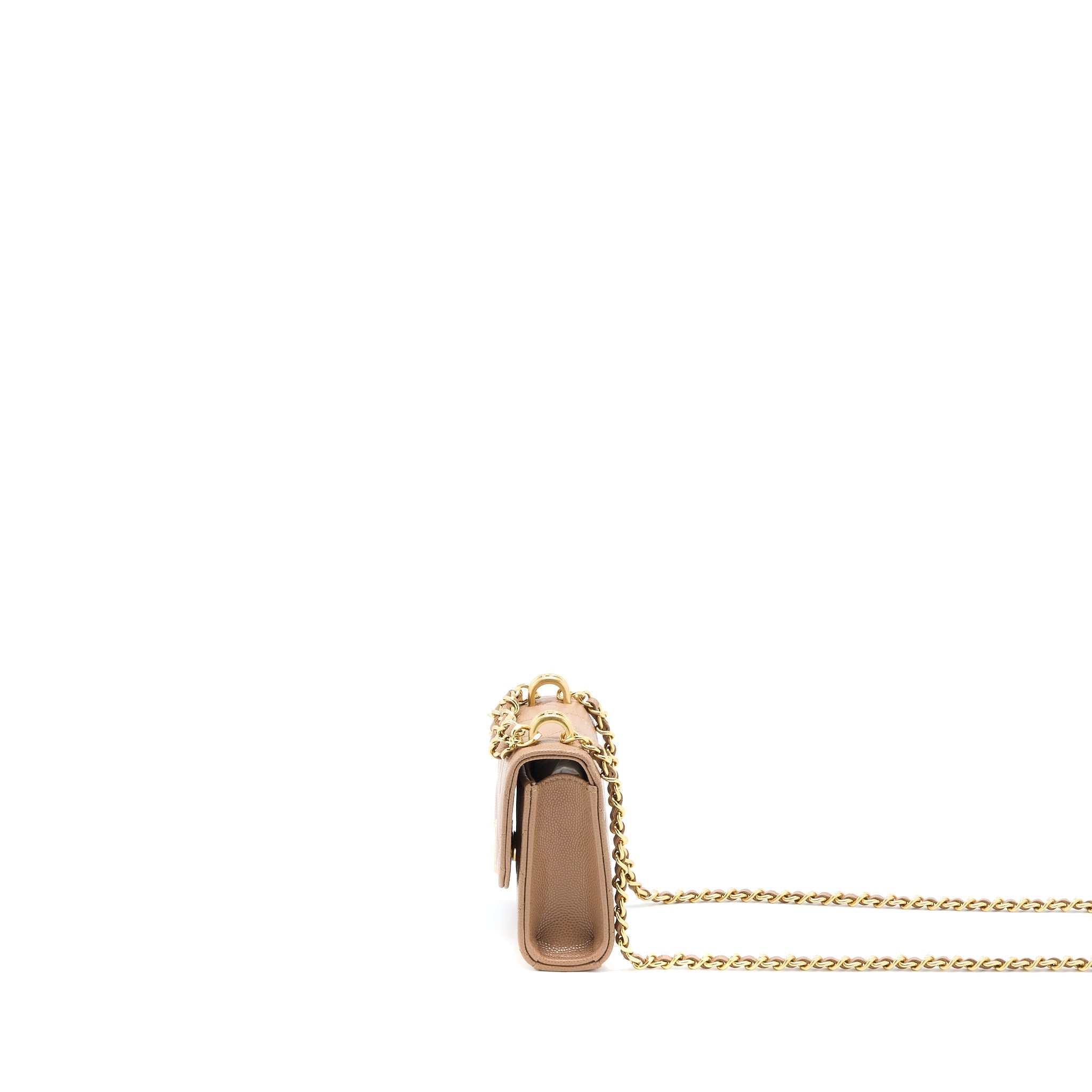 Chanel Mini Flap Bag Caviar Beige  (Microchip)