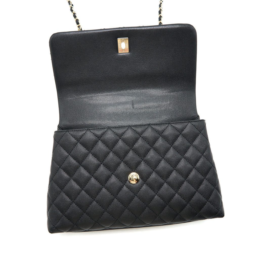 Chanel Medium Coco Handle 28cm Caviar Black L