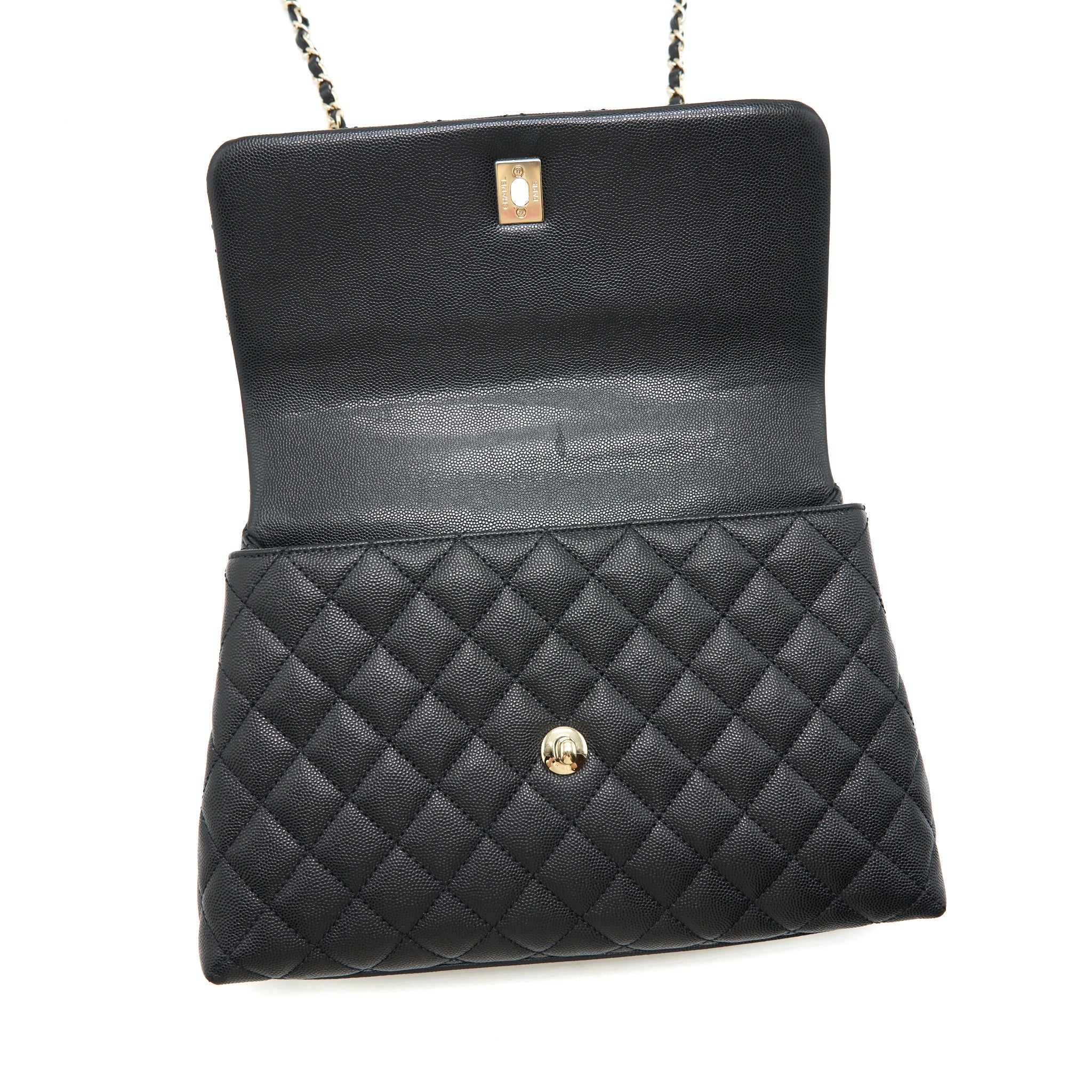 Chanel Medium Coco Handle 28cm Caviar Black L