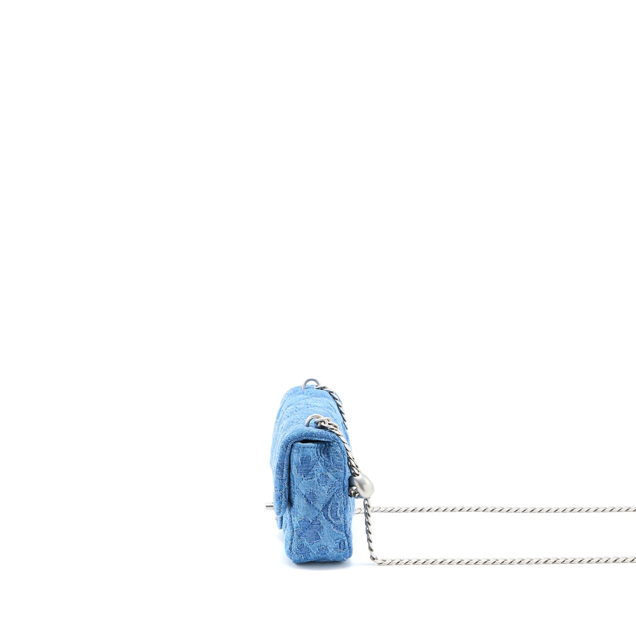 Chanel Coco Love Flap Bag Camellia Denim Blue  (Microchip)