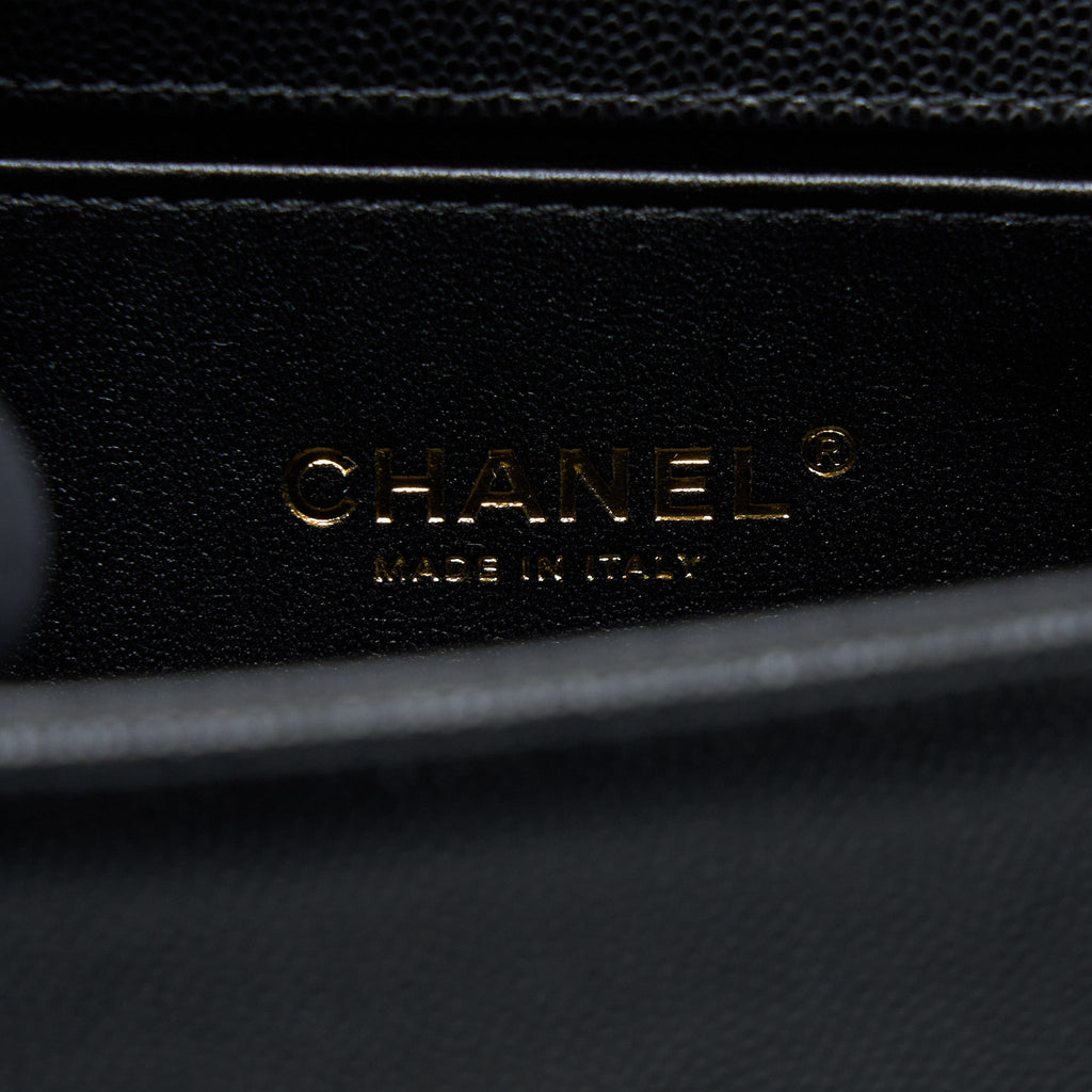 Chanel Small Boy Caviar Black Brushed  (Microchip)