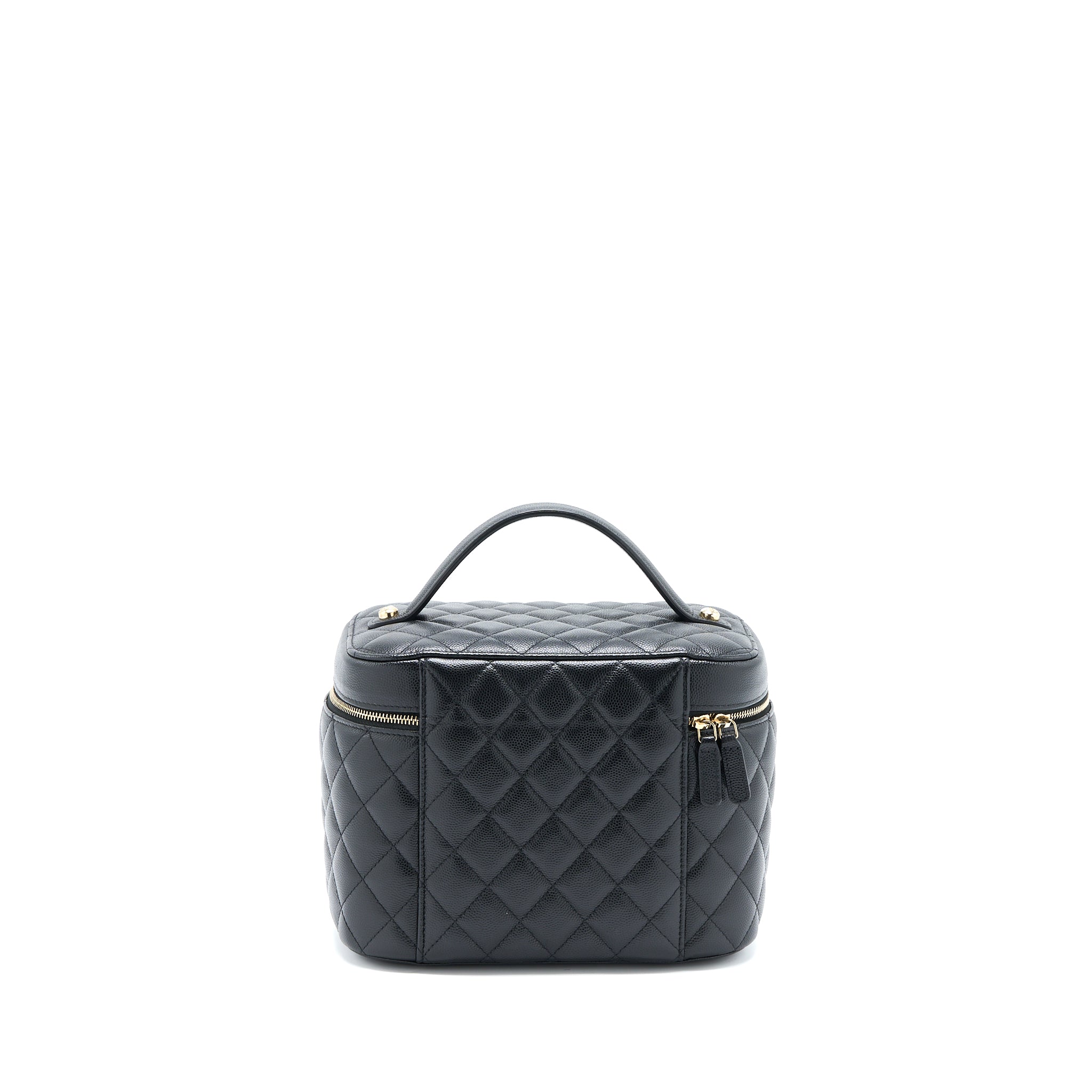Chanel Top Handle Vanity Case Caviar Black L