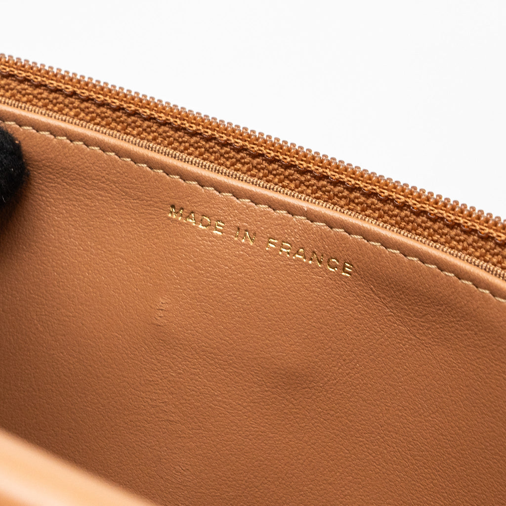 Chanel boy wallet on chain caviar light caramel L (microchip)