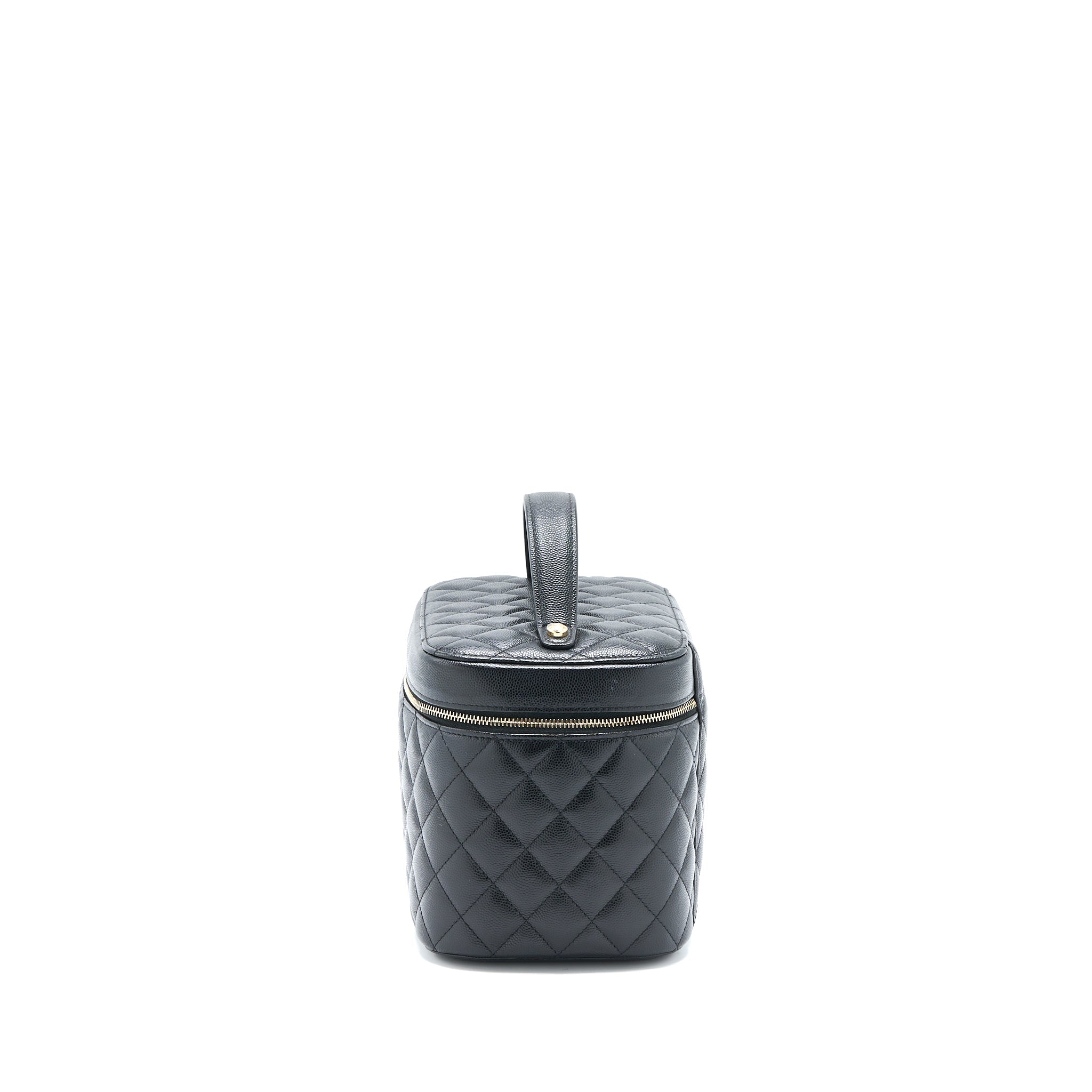 Chanel Top Handle Vanity Case Caviar Black L