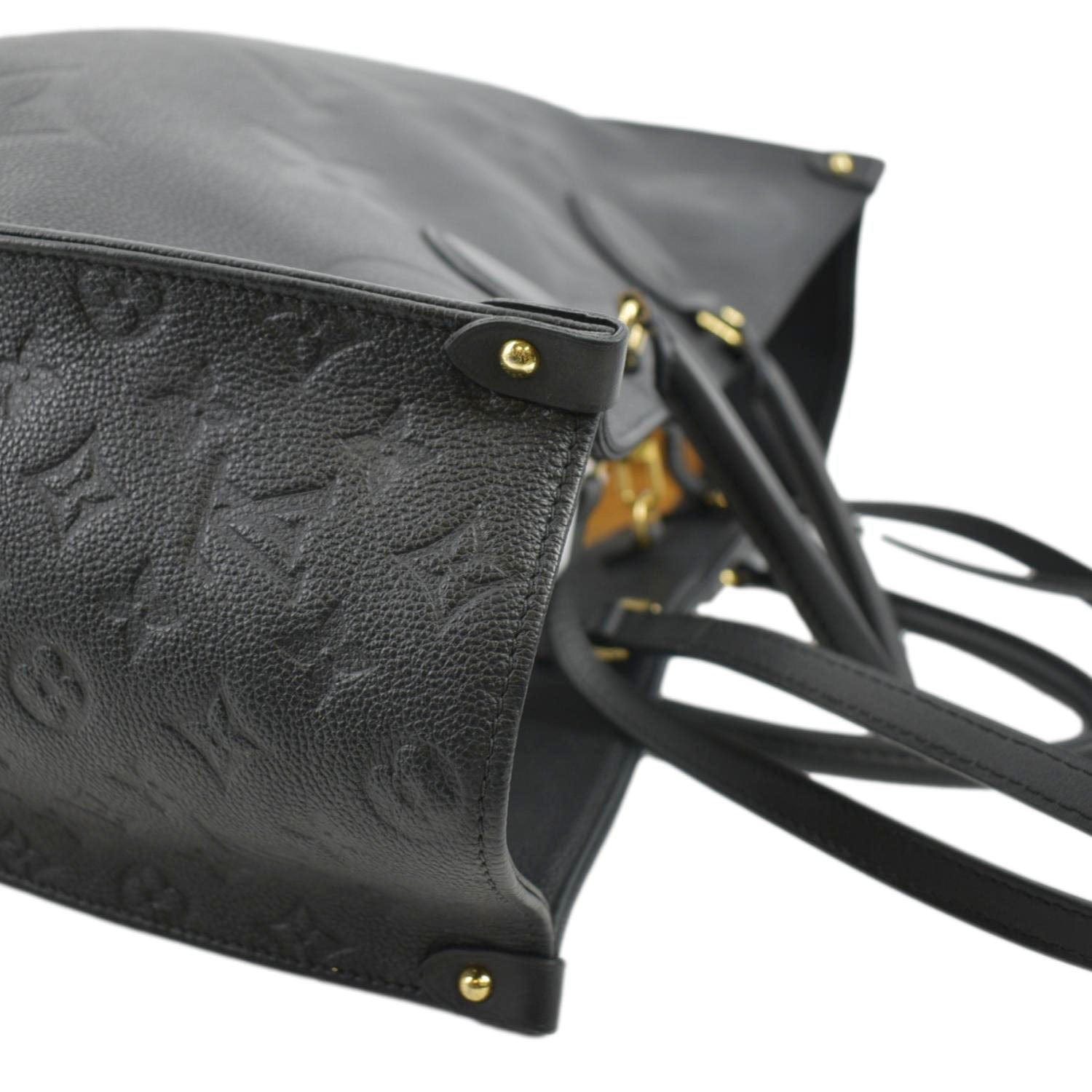 LOUIS VUITTON Onthego GM Monogram Empreinte Leather Tote Bag Black