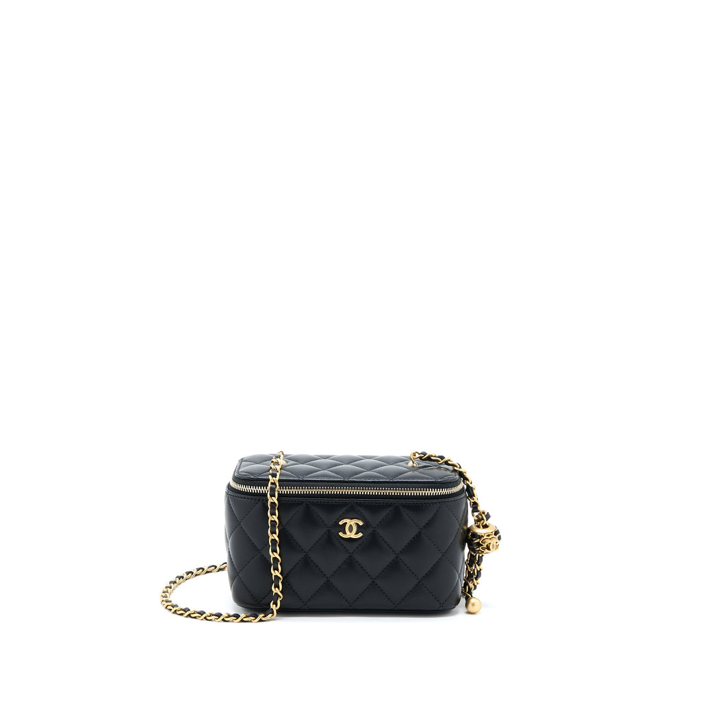 Chanel Pearl Crush Long Vanity Lambskin Black