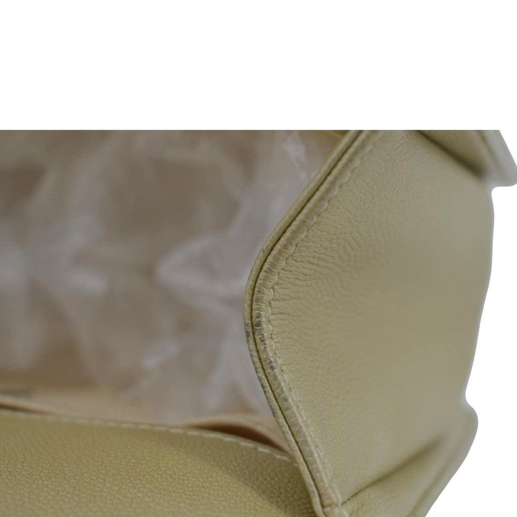 CHANEL Boy Medium Flap Quilted Leather Shoulder Bag Beige