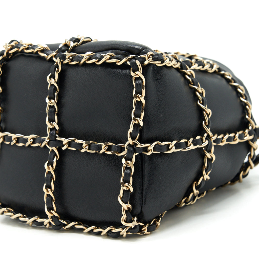 Chanel 21C Bucket Chains Lambskin Black L