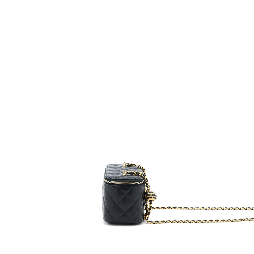 Chanel Pearl Crush Long Vanity Lambskin Black