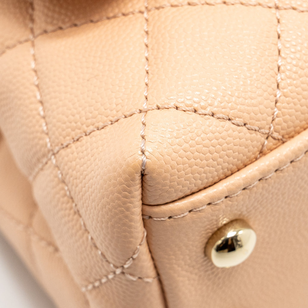 Chanel Mini Coco Handle Caviar BEIGE L