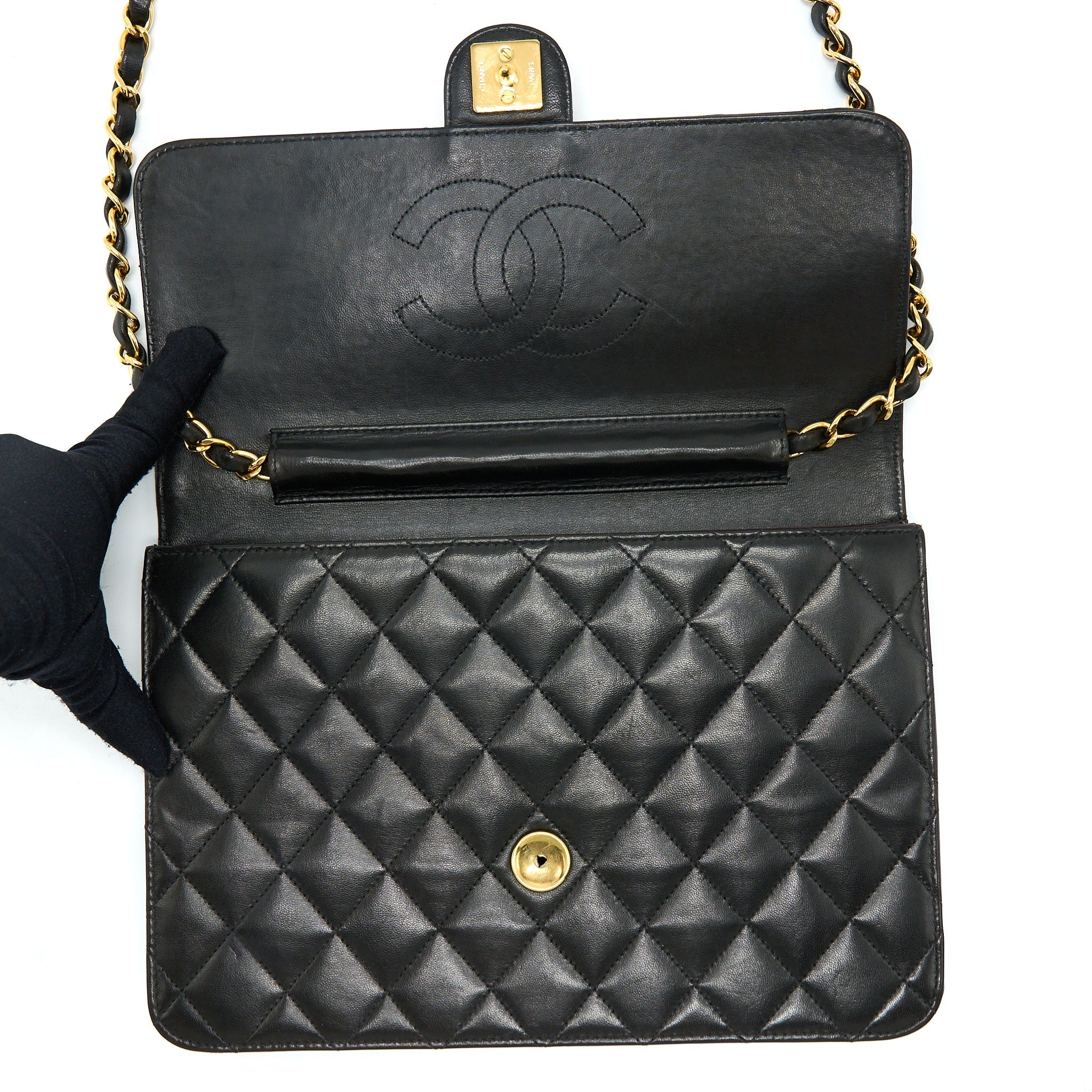 Chanel Vintage Flap Bag Lambskin Black