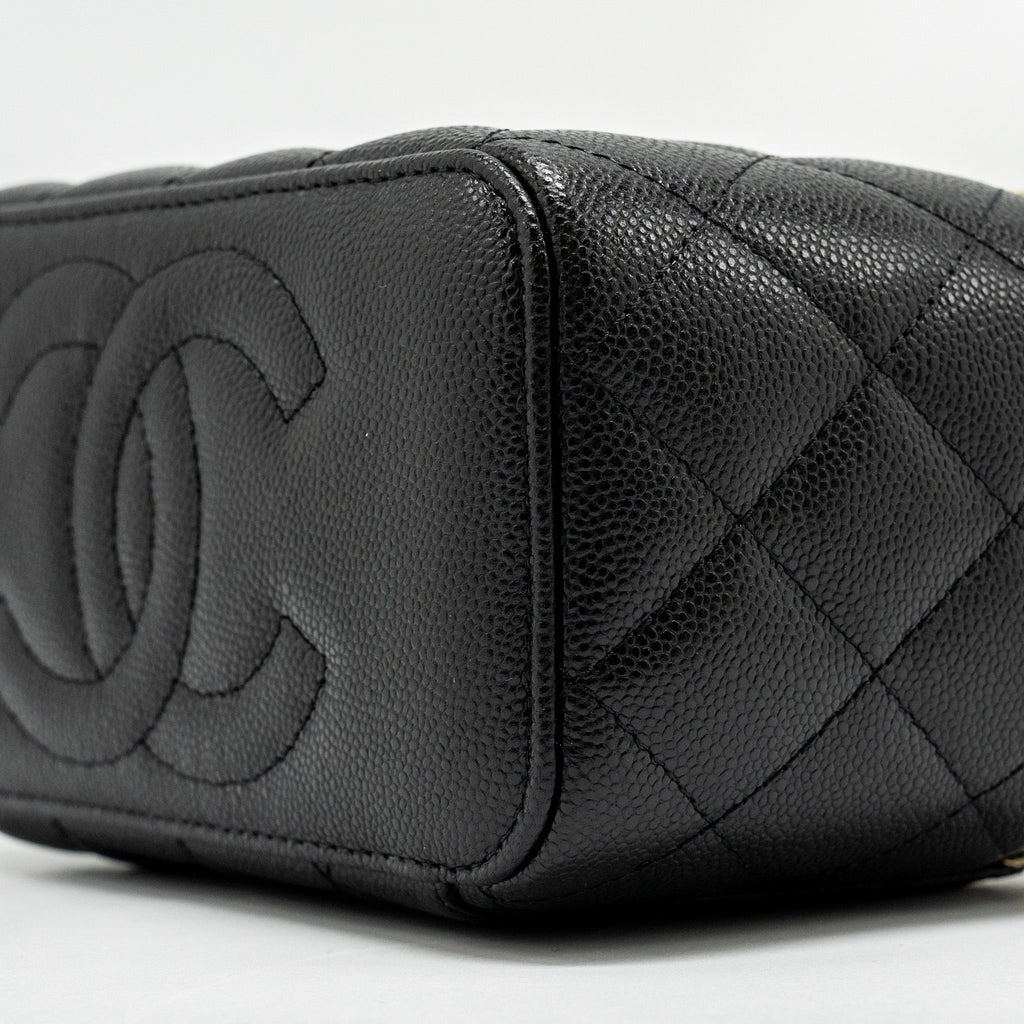 Chanel Long Vanity with Chain Caviar Black L (microchip)