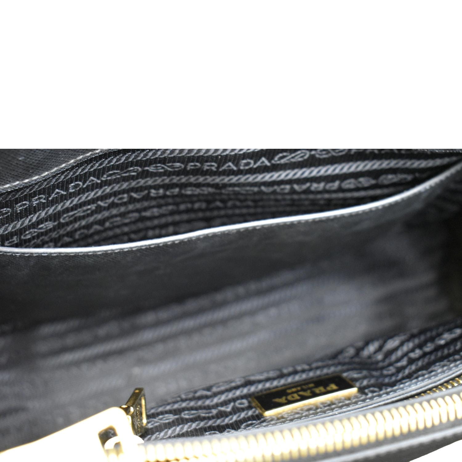 PRADA Galleria Double-Zip small Saffiano Leather Tote Bag Black