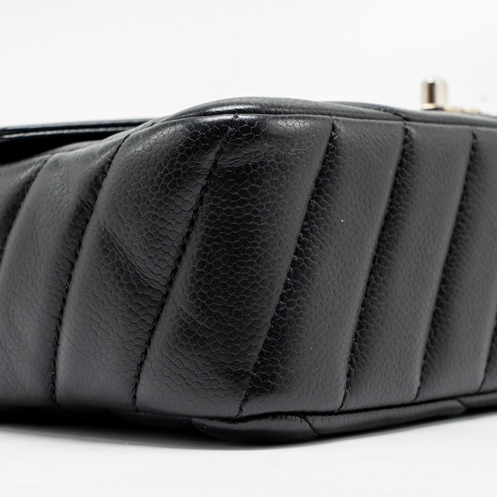 Chanel Envelop Flap Bag Chevron Caviar Black