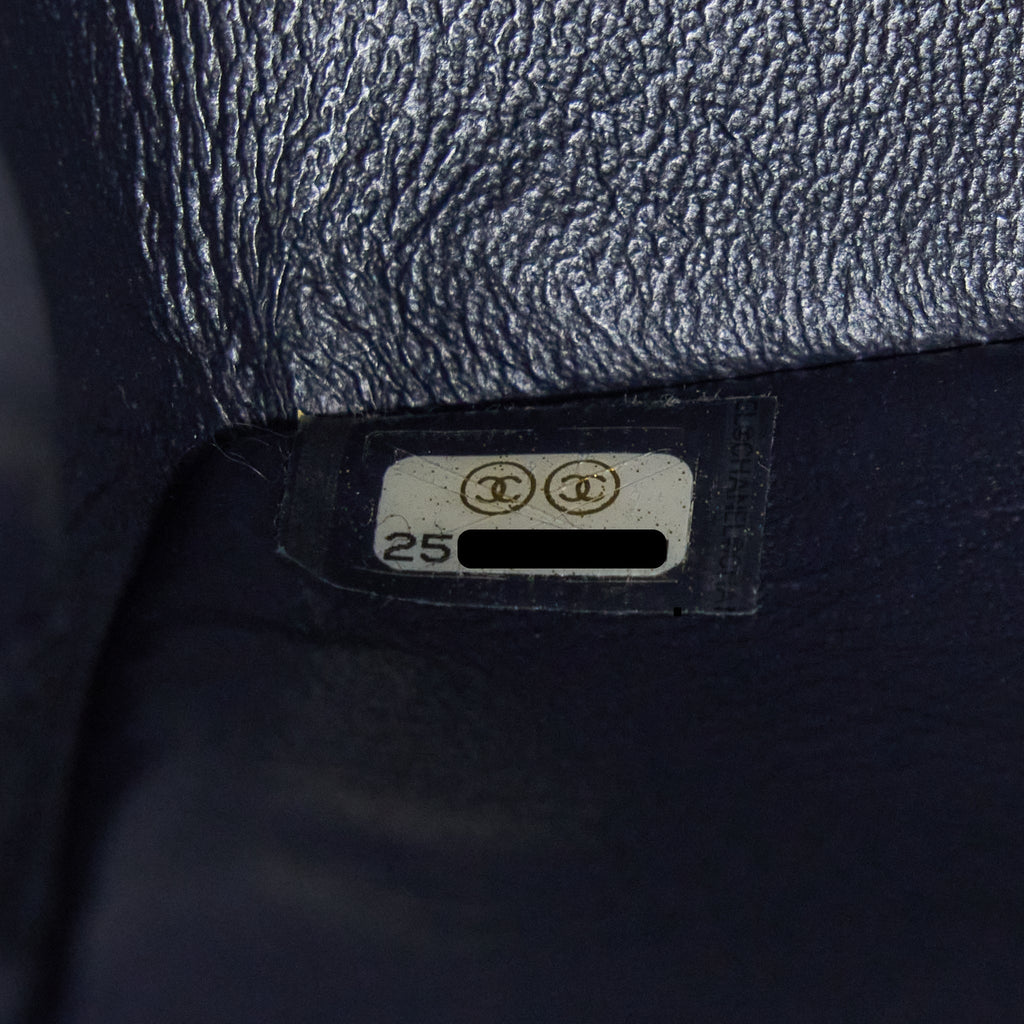 Chanel Mini Rectangular Flap Bag Chevron Lambskin Navy