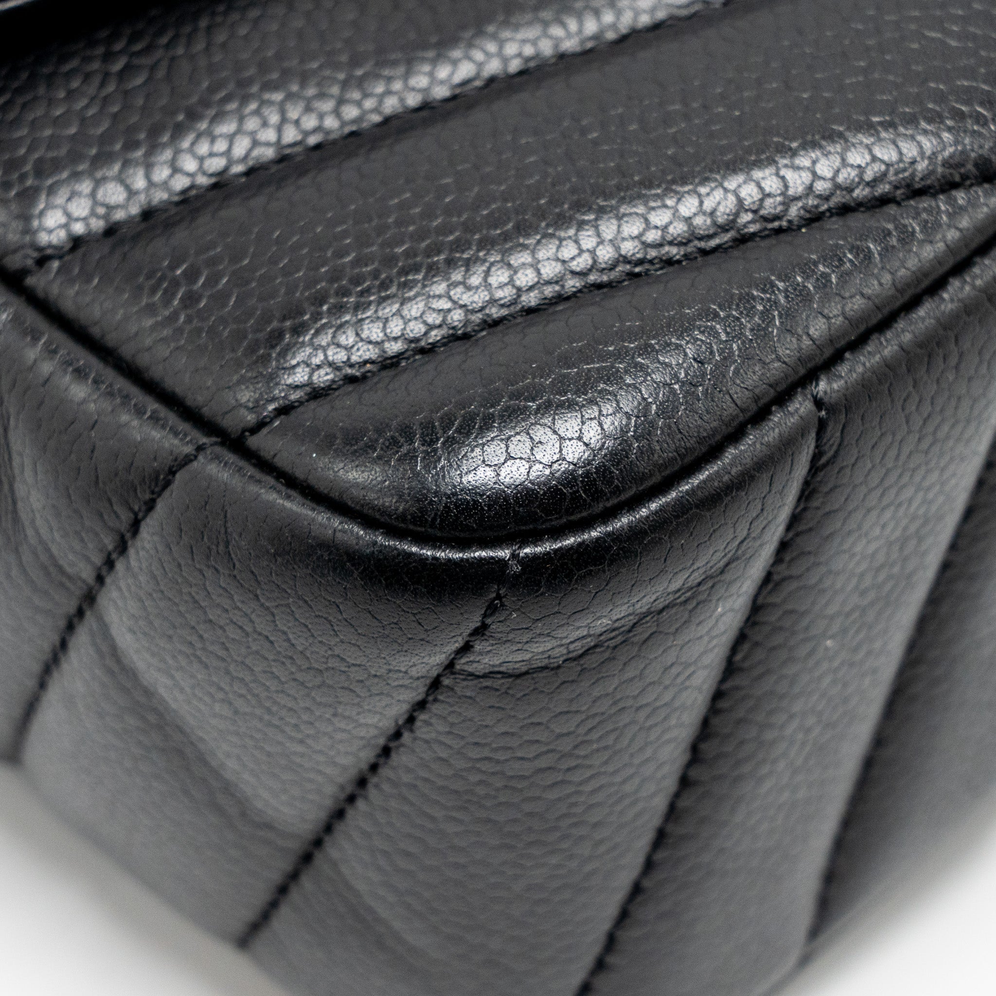 Chanel Envelop Flap Bag Chevron Caviar Black