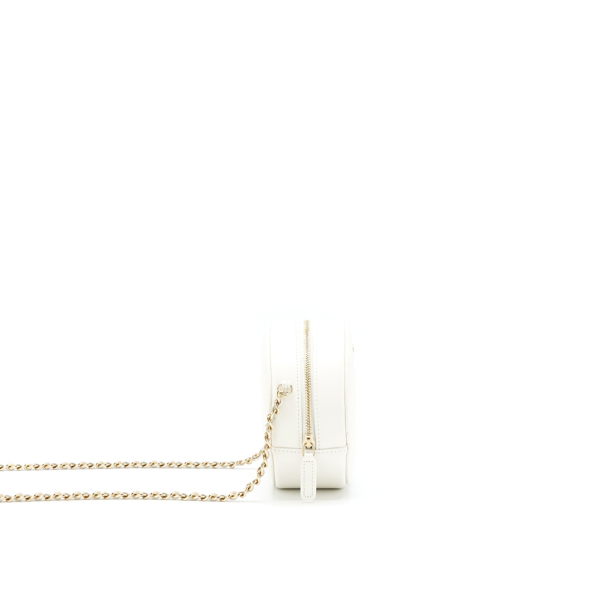 Chanel Round mini Bag Caviar white L