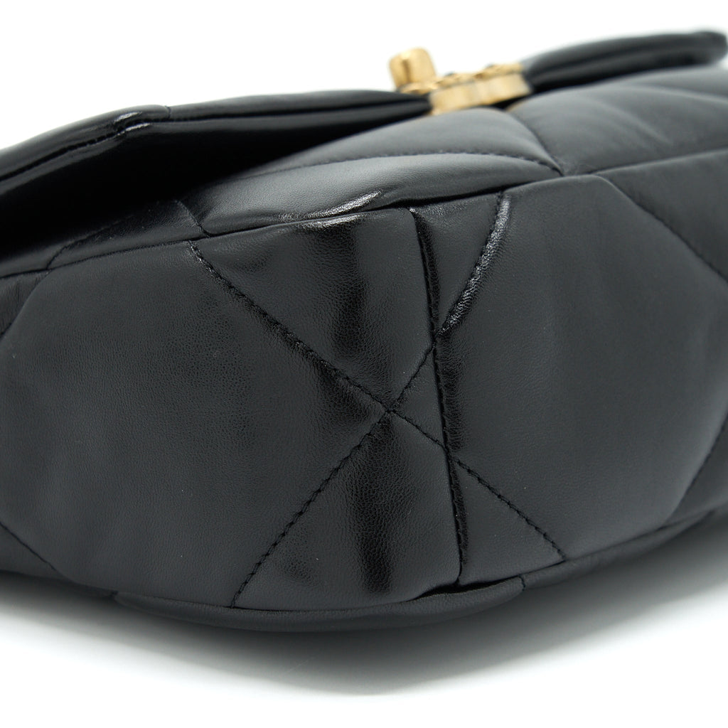 Chanel Small 19 Bag Lambskin Black With Multicolour Hardware