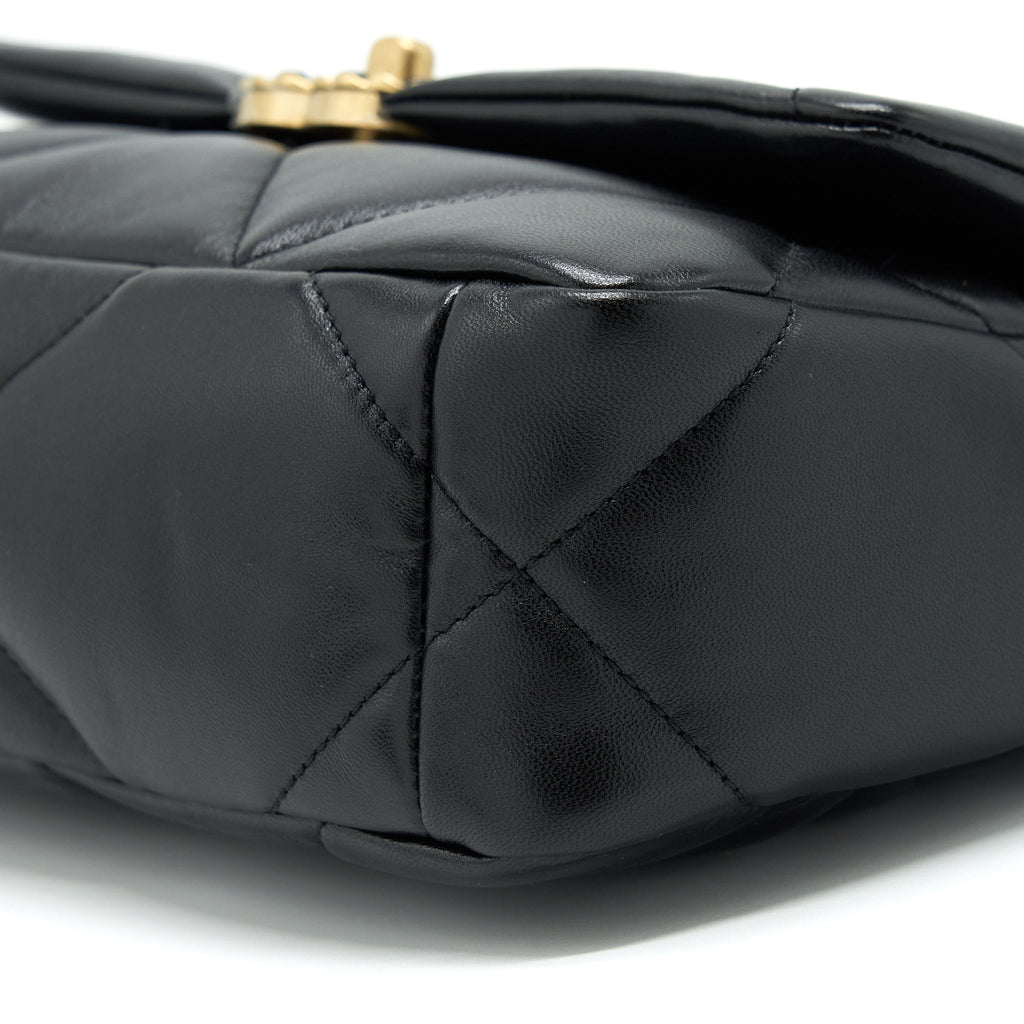 Chanel Small 19 Bag Lambskin Black With Multicolour Hardware