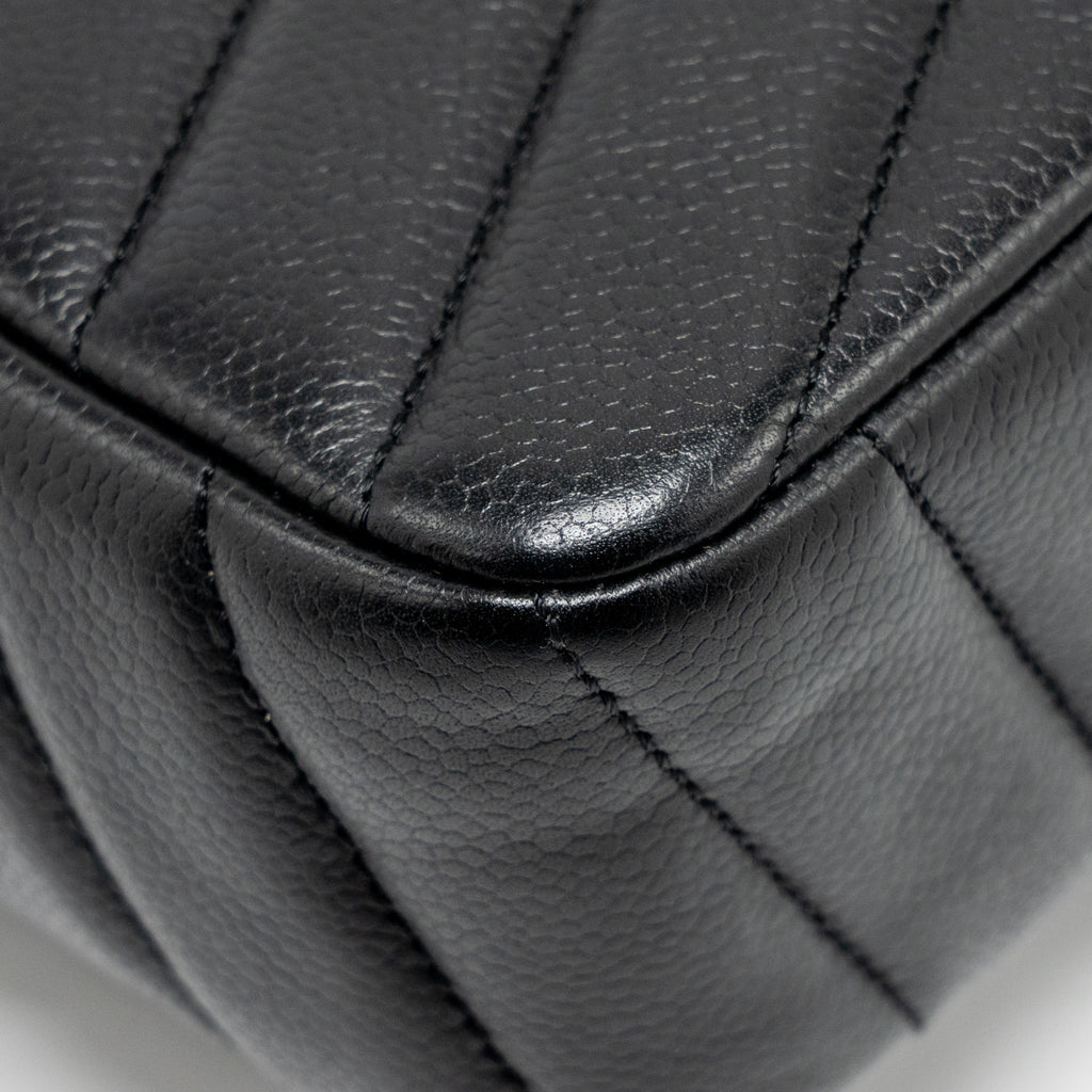 Chanel Envelop Flap Bag Chevron Caviar Black