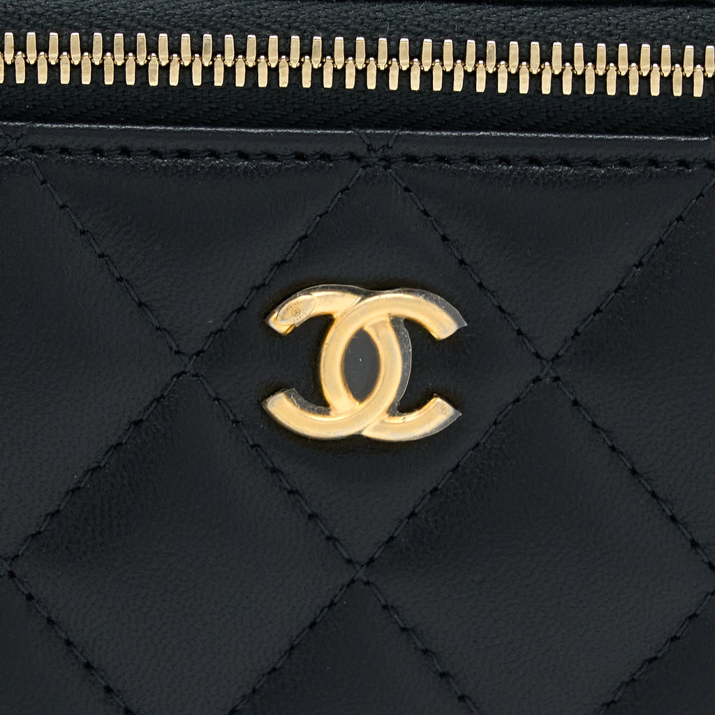 Chanel Pearl Crush Long Vanity Lambskin Black