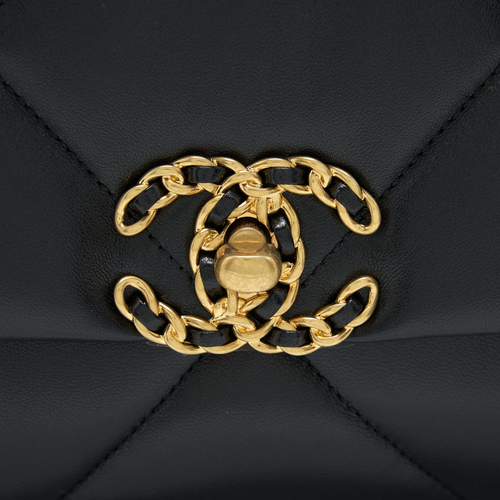 Chanel Small 19 Bag Lambskin Black With Multicolour Hardware