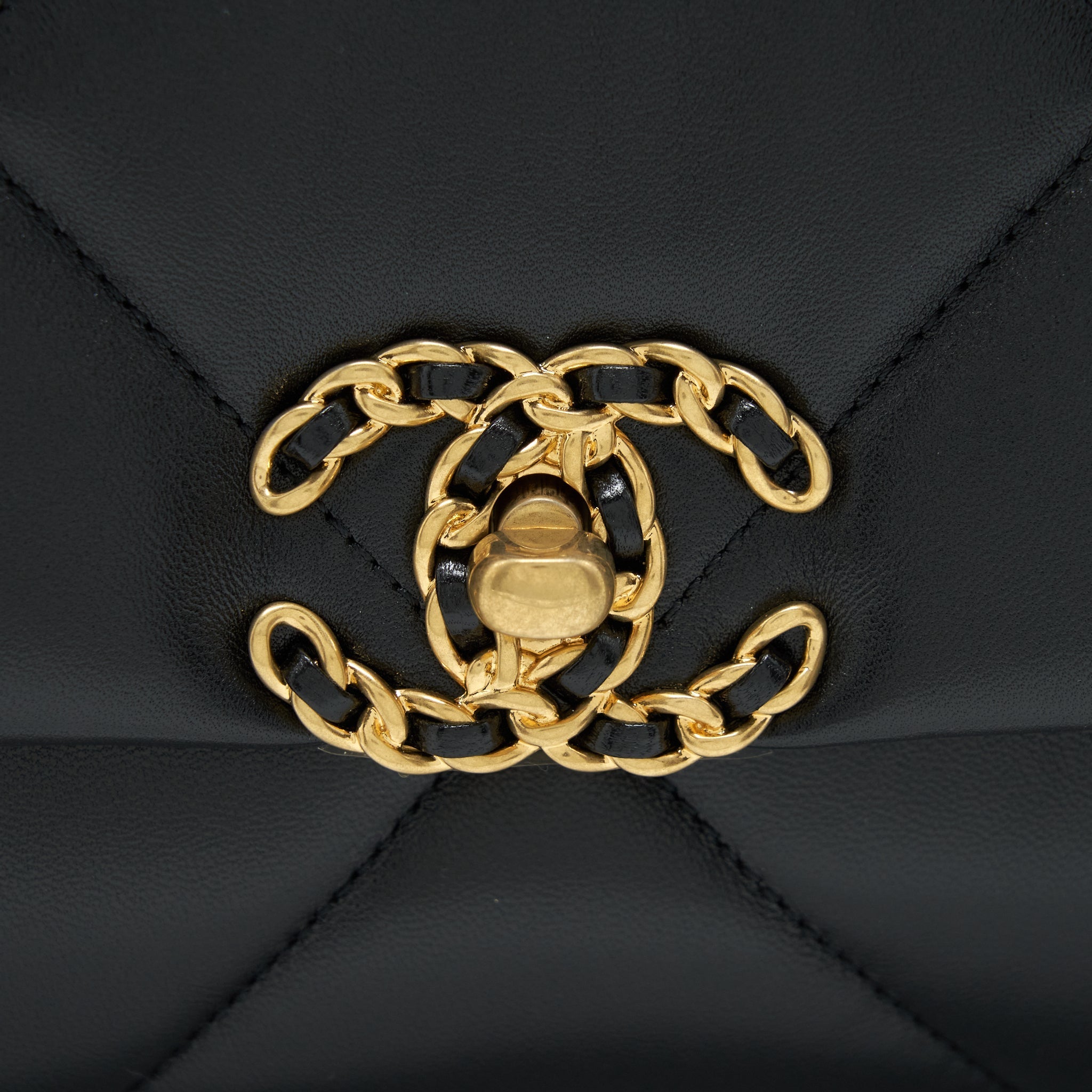 Chanel Small 19 Bag Lambskin Black With Multicolour Hardware