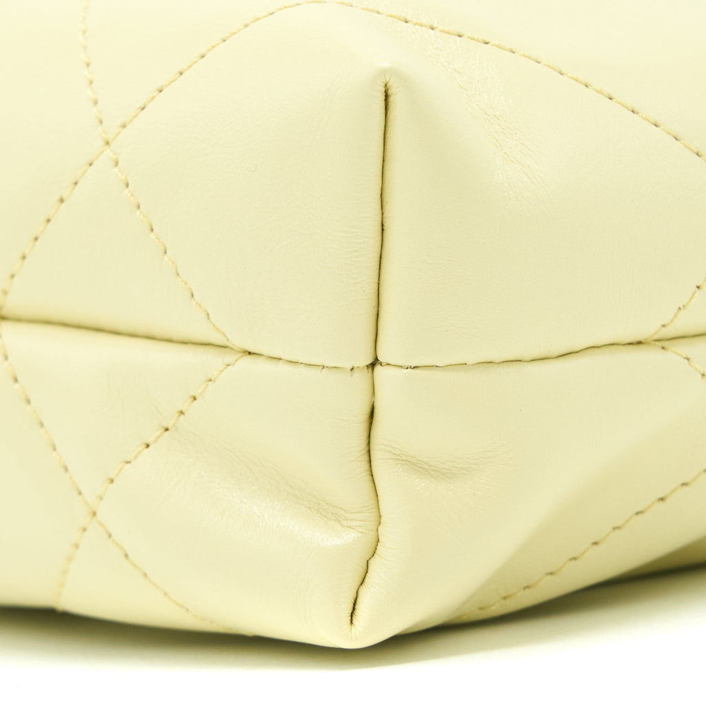 Chanel 23S Mini 22 Bag Shiny Calfskin Light Yellow  (Microchip)