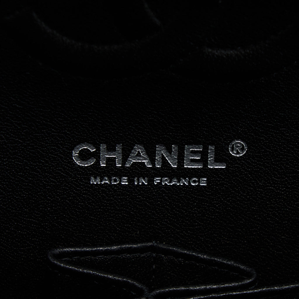 Chanel Medium Classic Double Flap Bag Chevron Caviar Black