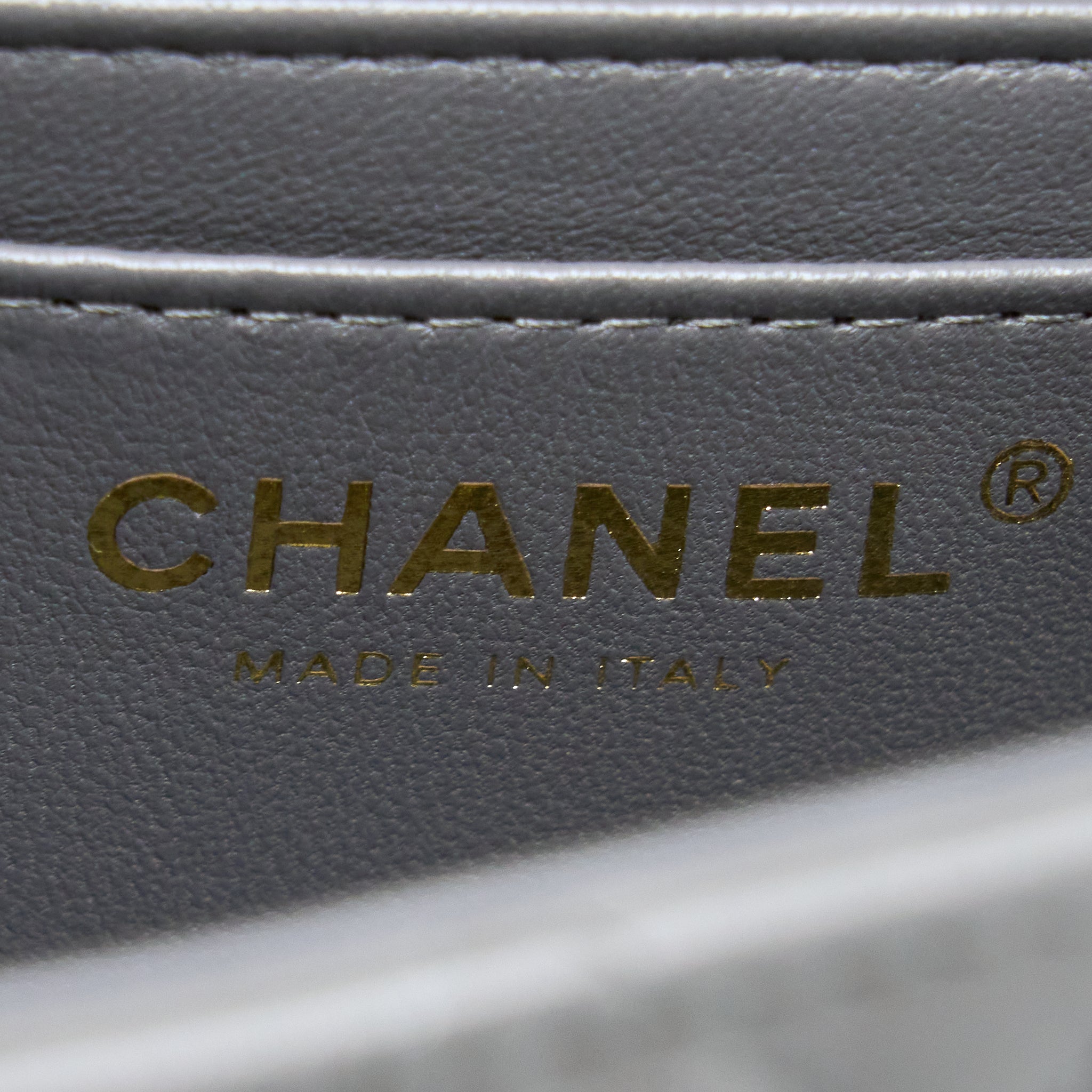 Chanel Top Handle Mini Rectangular Flap Bag Lambskin Grey L (Microchip)