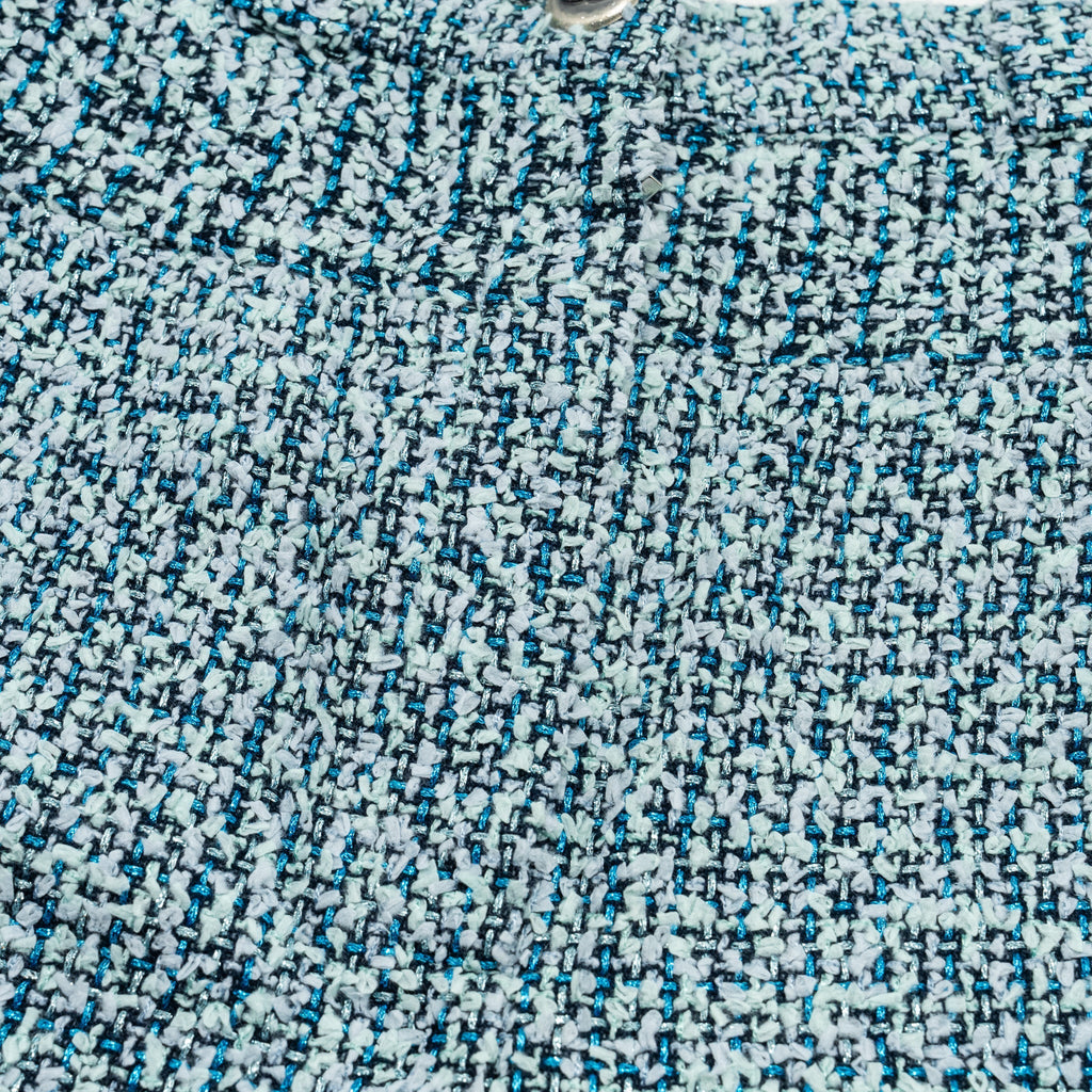 CHANEL Size 36 20P Tweed Shorts Polyamide/Cotton Navy Blue/Blue/Green