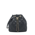 Chanel bucket bag quilted lambskin black L