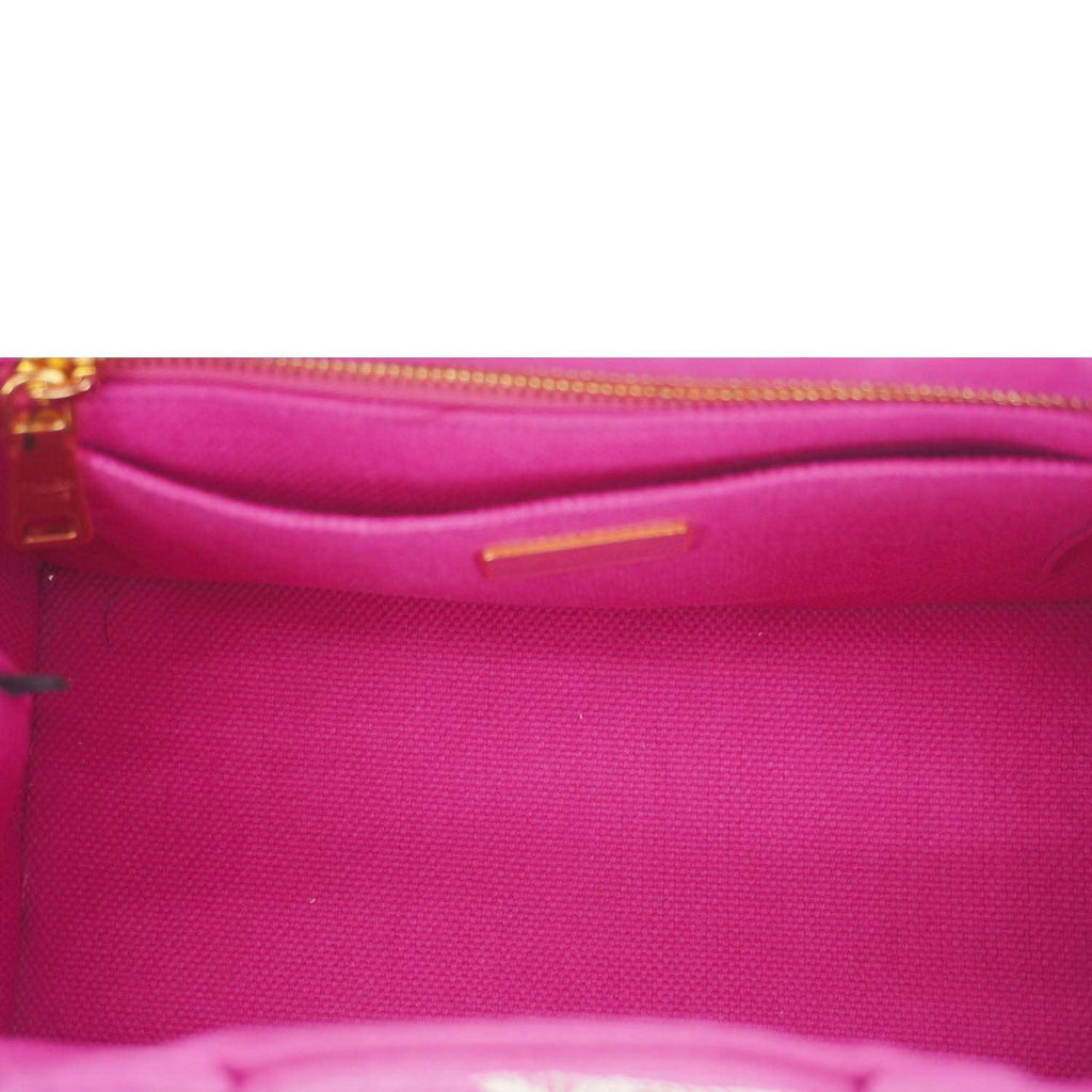 PRADA Canapa Small Logo-Print Canvas Tote Bag Pink